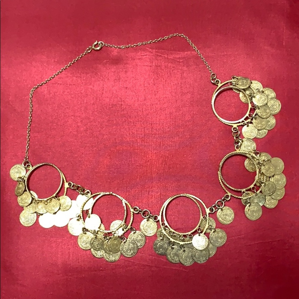 Vintage gold coin necklace